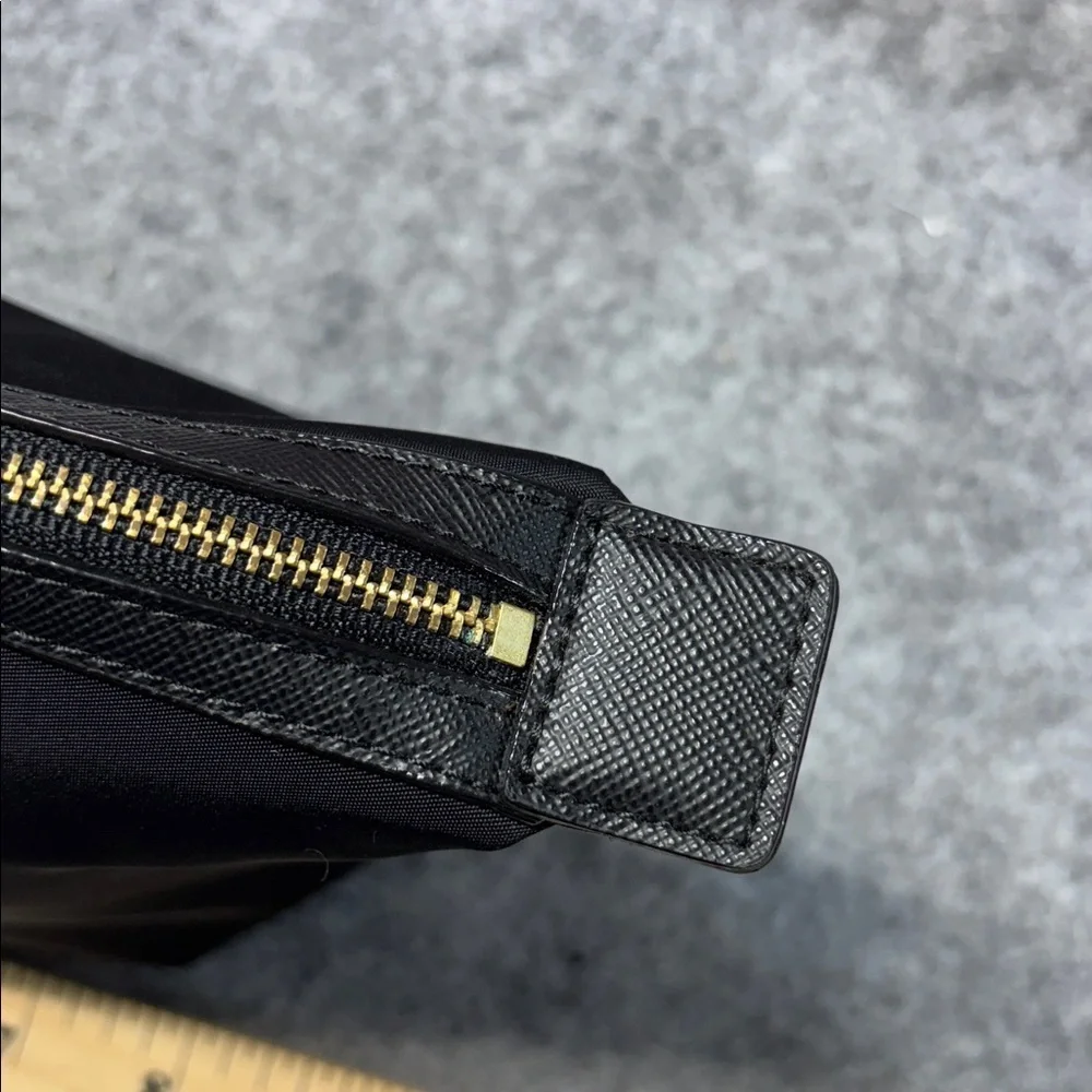 Kate Spade Black Zippered leather trimmed Pouch purse bag